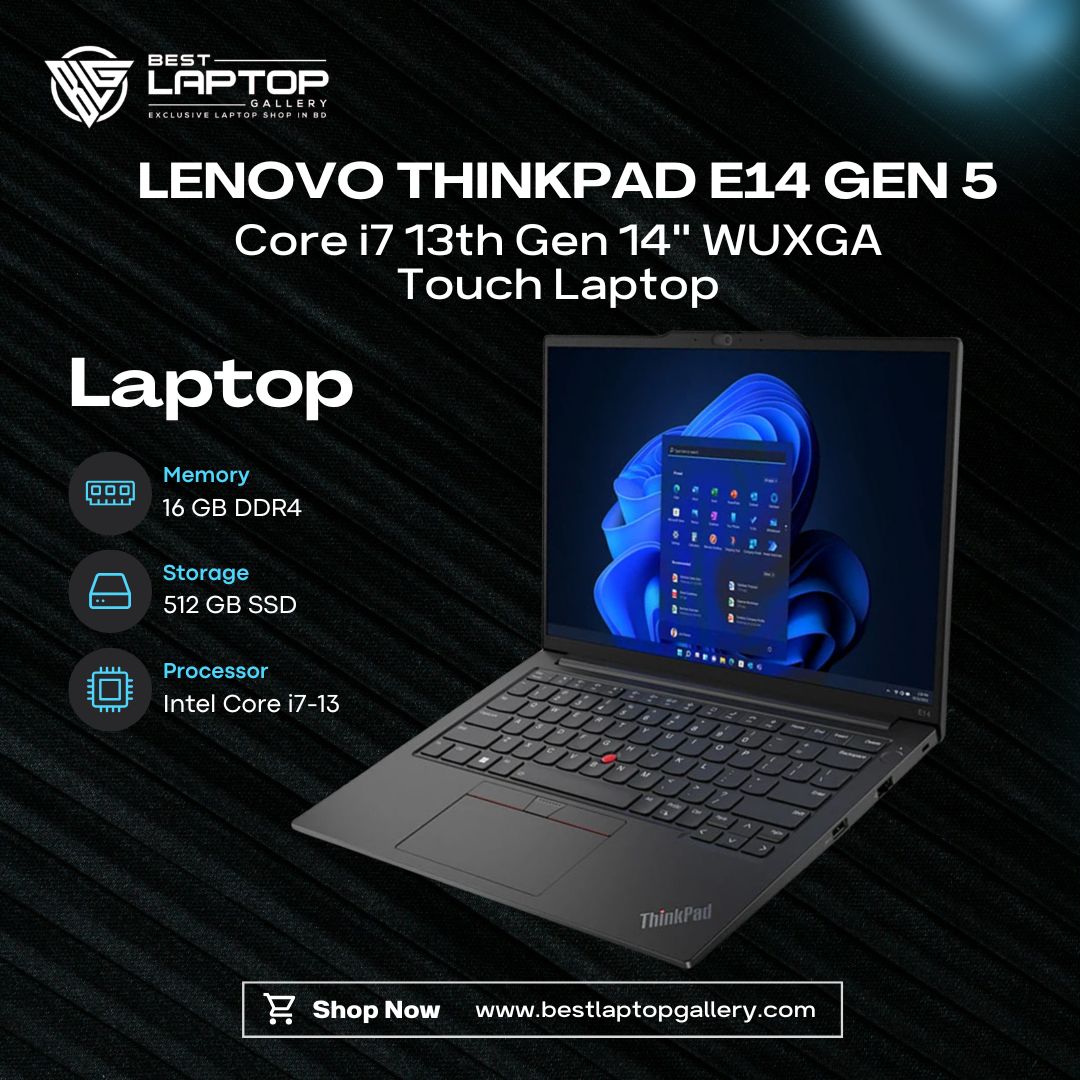 Lenovo ThinkPad E14 Gen 5 Core i7 13th Gen 14" WUXGA Touch Laptop