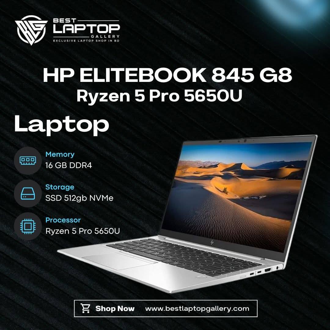 HP EliteBook 845 G8 AMD Ryzen 5 PRO 5650U 16GB RAM 512GB SSD 14″ FHD Display